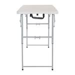 4-Foot Height Adjustable Folding Table - Light Gray