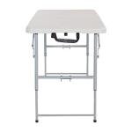 4-Foot Height Adjustable Folding Table - Light Gray
