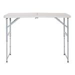 4-Foot Height Adjustable Folding Table - Light Gray