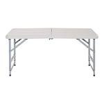4-Foot Height Adjustable Folding Table - Light Gray