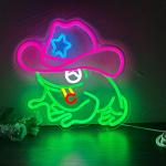 Frog Cowboy Neon Sign - Adjustable LED Wall Light