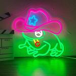 Frog Cowboy Neon Sign - Adjustable LED Wall Light
