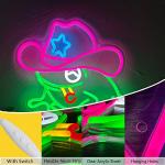 Frog Cowboy Neon Sign - Adjustable LED Wall Light