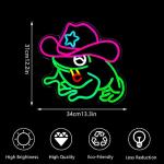 Frog Cowboy Neon Sign - Adjustable LED Wall Light