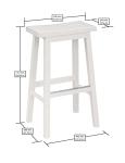 White Solid Wood Saddle-Seat Barstools - Set of 2