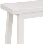 White Solid Wood Saddle-Seat Barstools - Set of 2