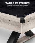 7FT Rustic Grey Pool Table with Accessories