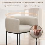 Beige Modern Barrel Counter Height Bar Stools - Set of 2