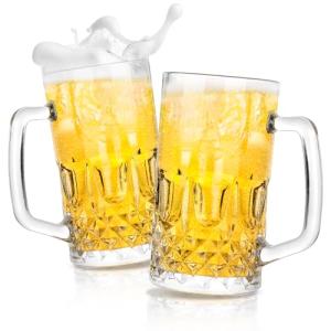 Set of 2 22oz Crystal Beer Mugs