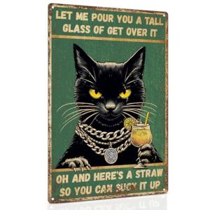 Funny Cat Metal Sign for Man Cave Wall