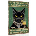 Funny Cat Metal Sign for Man Cave Wall