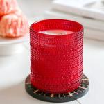 Vintage Red Hobnail Drinking Glasses Set