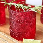 Vintage Red Hobnail Drinking Glasses Set