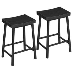 Set of 2 Industrial Saddle Bar Stools