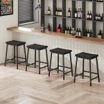 Set of 2 Industrial Saddle Bar Stools