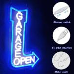 Open Arrow Neon Sign for Man Cave Garage