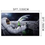 Astronaut Beer Drinking Moon Flag 3x5 Tapestry