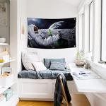 Astronaut Beer Drinking Moon Flag 3x5 Tapestry