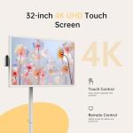 Portable 32" 4K Smart TV on Wheels