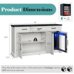 LUXOAK 60" Farmhouse Coffee Bar with Fridge