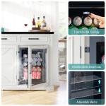 LUXOAK 60" Farmhouse Coffee Bar with Fridge