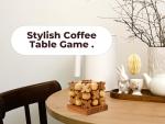 3D Wooden Tic Tac Toe Rustic Coffee Table Game