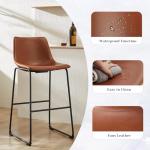Modern Faux Leather Counter Height Bar Stools Set