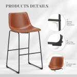 Modern Faux Leather Counter Height Bar Stools Set