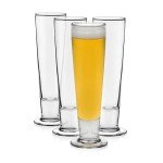 Set of 4 Tall Pilsner Beer Glasses