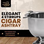 Tall Stainless Steel Cigar Ashtray for Man Caves