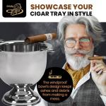Tall Stainless Steel Cigar Ashtray for Man Caves
