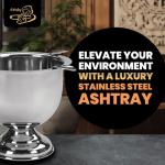 Tall Stainless Steel Cigar Ashtray for Man Caves