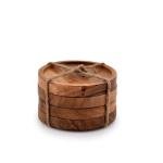 Natural Acacia Wood Coaster Set - 4 Pack