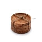 Natural Acacia Wood Coaster Set - 4 Pack
