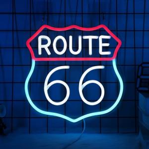Route 66 Neon Sign LED Light for Man Cave