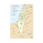 Israel Map Canvas Wall Art for Man Cave