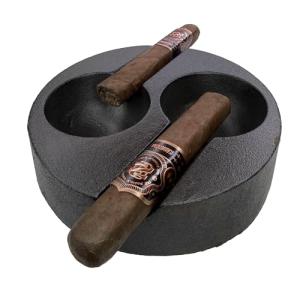 Rustic Cast Iron Cigar Ashtray with Double Slot