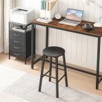 Set of 2 Industrial Bar Stools, Black