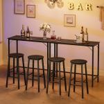 Set of 2 Industrial Bar Stools, Black