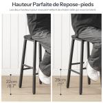 Set of 2 Industrial Bar Stools, Black