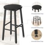 Set of 2 Industrial Bar Stools, Black