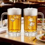 Set of 2 Clear Plastic Beer Mugs