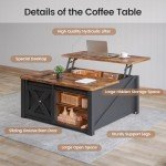 Stylish 31.5" Lift Top Storage Coffee Table