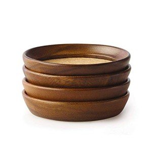 Acacia Wood & Cork Stackable Coasters Set