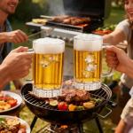 Set of 2 Clear Plastic Beer Mugs