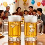 Set of 2 Clear Plastic Beer Mugs