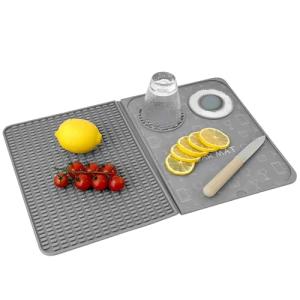 Folding Cocktail Bar Mat with Cutting Board 18" x 12