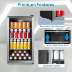 Midea 115-Can Beverage Refrigerator with LED Light