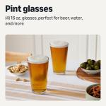 16 oz. Dishwasher-Safe Pint Glasses, 4-Pack