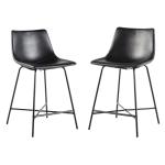 Walker Edison Xuma Black Faux Leather Counter Stools